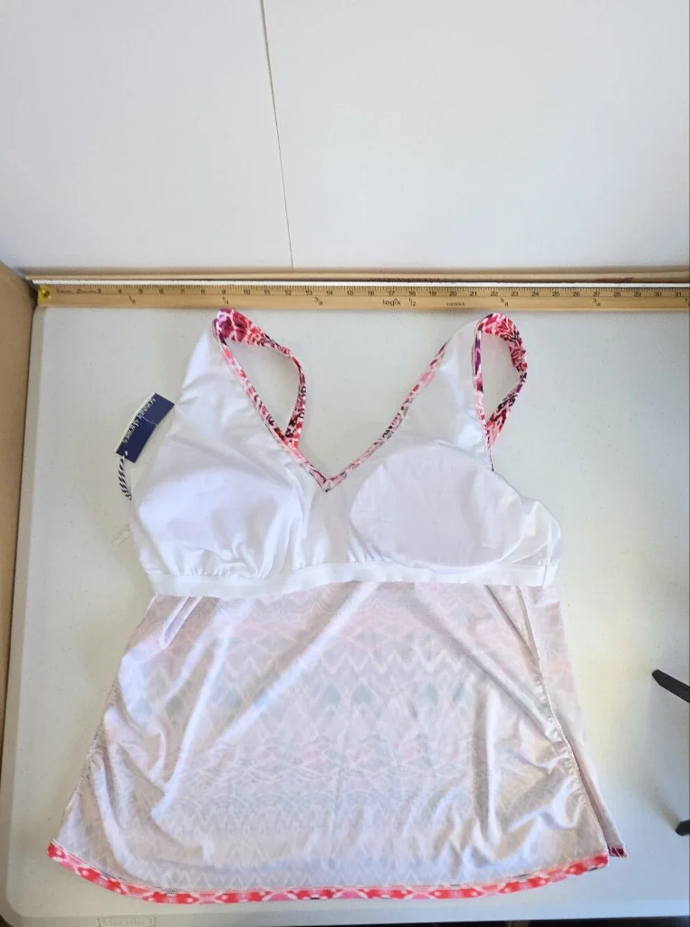 Sonnet Shores Floral Groove V-Neck Pink Geometric Swim Tank Top Tankini 24W